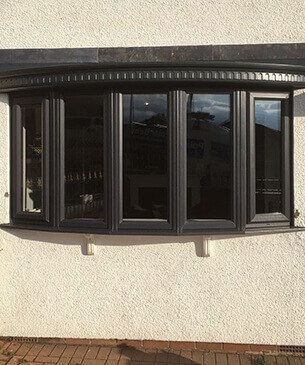 black windows in bow formation