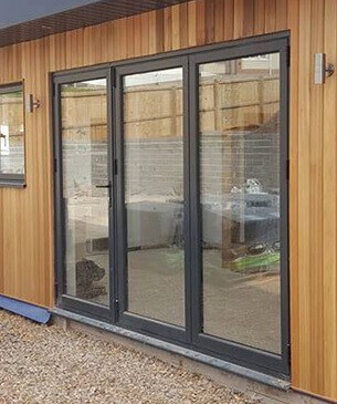 grey bifold doors