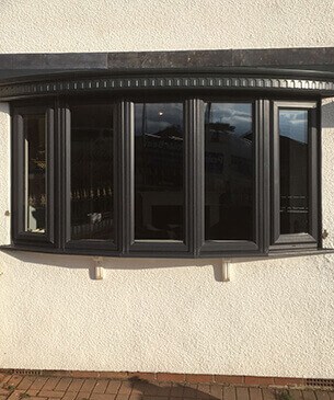 black bow double glazing windows window