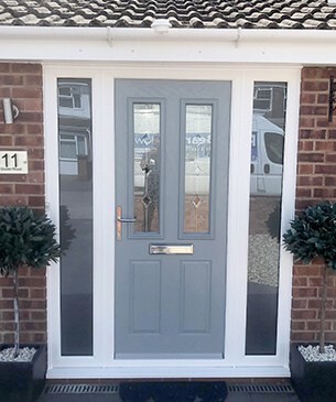 Stylish grey front door