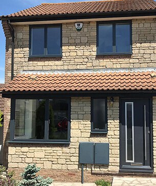 grey windows and front door in Bristol