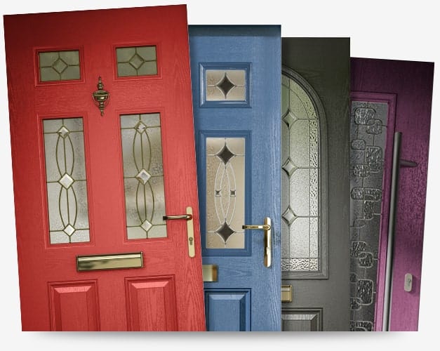 Different composite doors in different colours