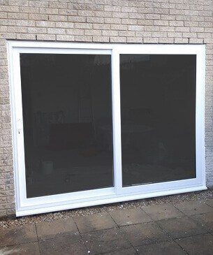 white sliding doors
