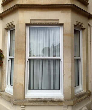white uPVC sash double glazing windows